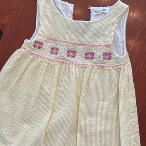 Embroidered seersucker dress